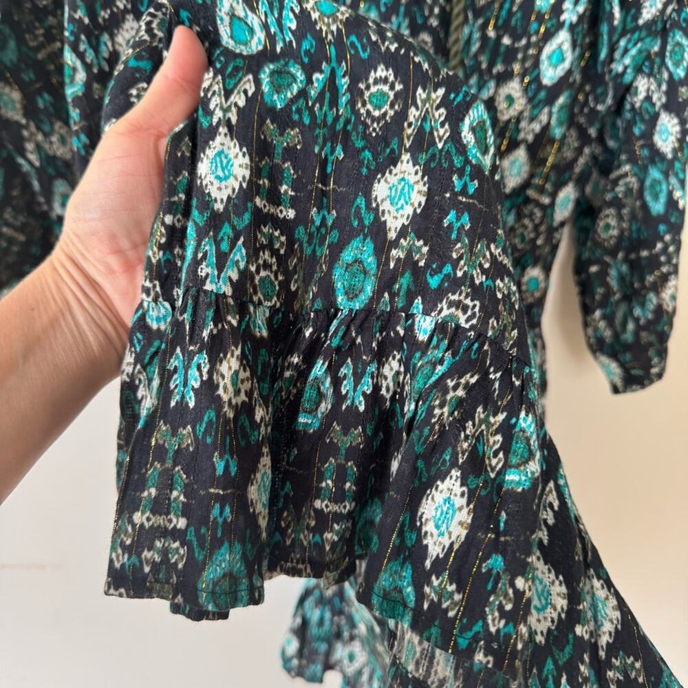 NWOT Miraclesuit Beach Dress Cover Up Bijoux Black and Teal Aztec S - Picture 9 of 13
